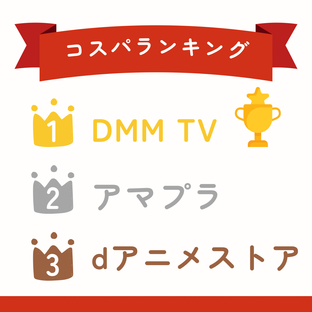 アニメのためのコスパ最強VODトップ3ランキング